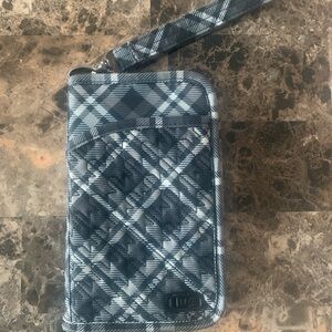 Lug Tandem SE GREY and Black Plaid Quilted WRISTLET Wallet